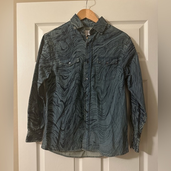 IRO Tops - IRO Denim Printed Shirt Sz 36